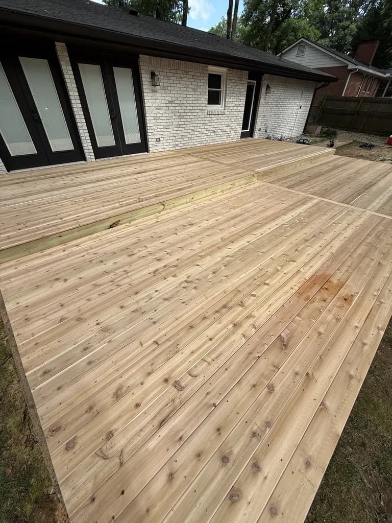 704 sq ft Multi-Level Cedar Deck with Waterfall Steps - Photo 10