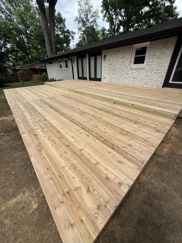 704 sq ft Multi-Level Cedar Deck with Waterfall Steps - Photo 11