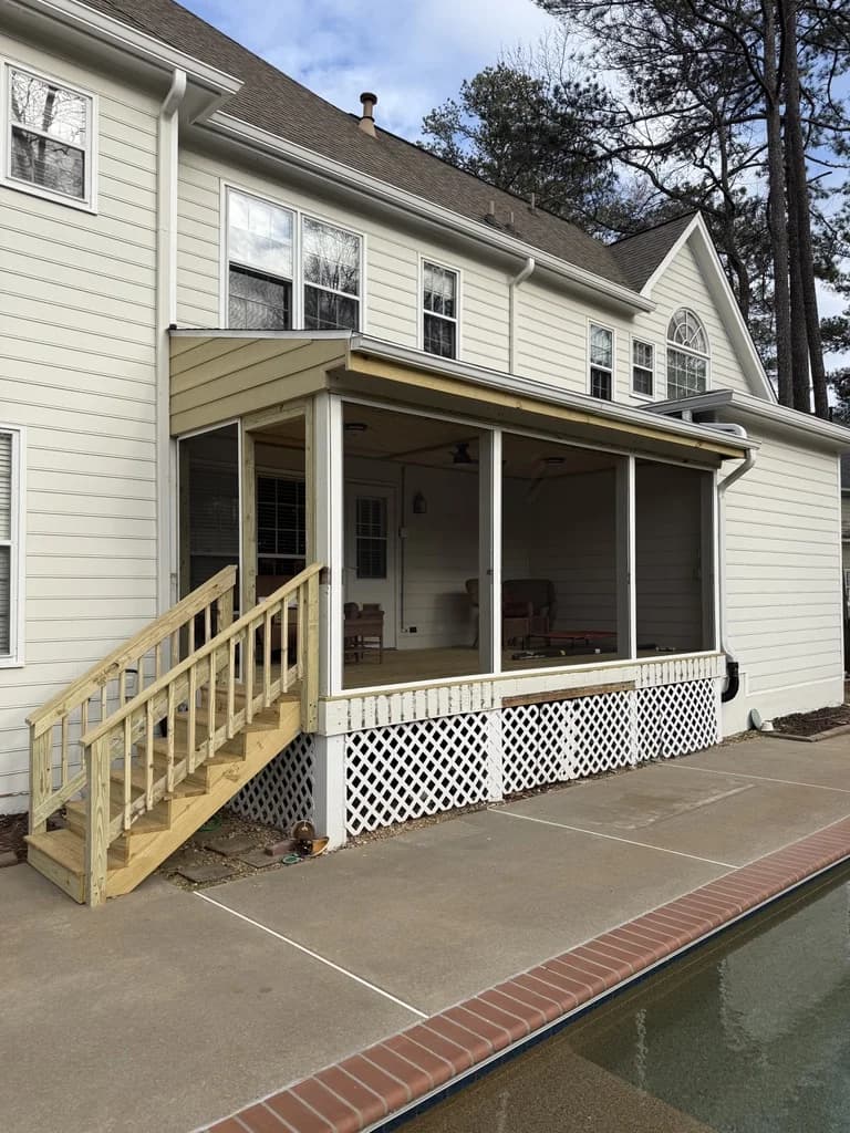 Screened Patio Deck with Covered Roof